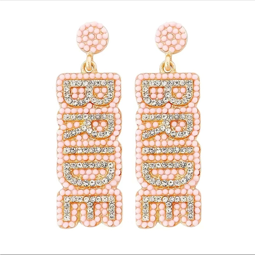 NWT Baby Pink Bride Earrings